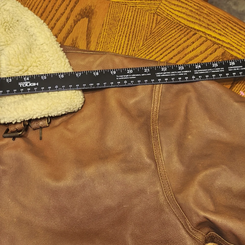 VTG Wilsons Leather Sherpa Lined Bomber Aviator Jacket‎ Coat Medium Y2K